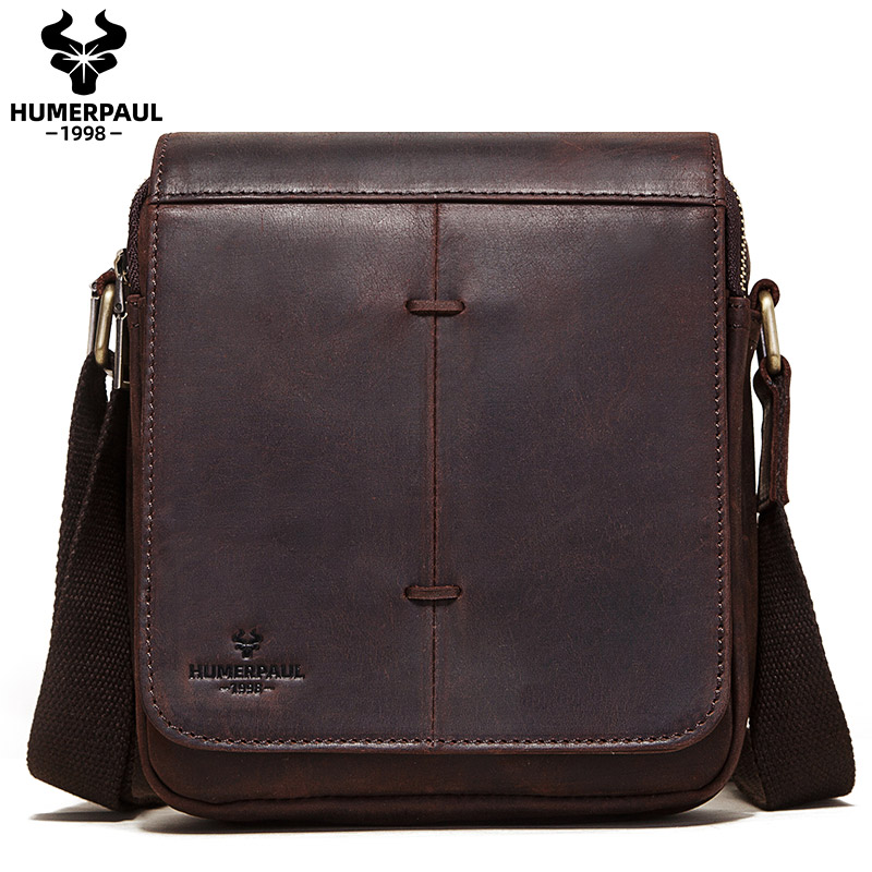Luxury Bags For Men Brands - Vintage skóra Crazy Horse mężczyźni wiadomość