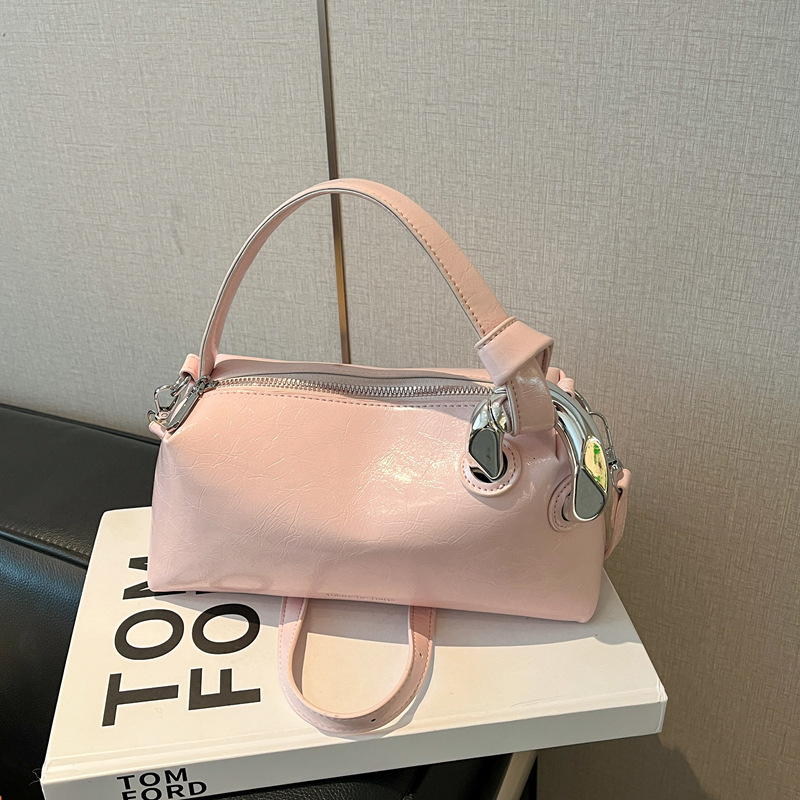 Top Handle Patent Bag - Damska torebka crossbody z błyszczącej lakierowanej