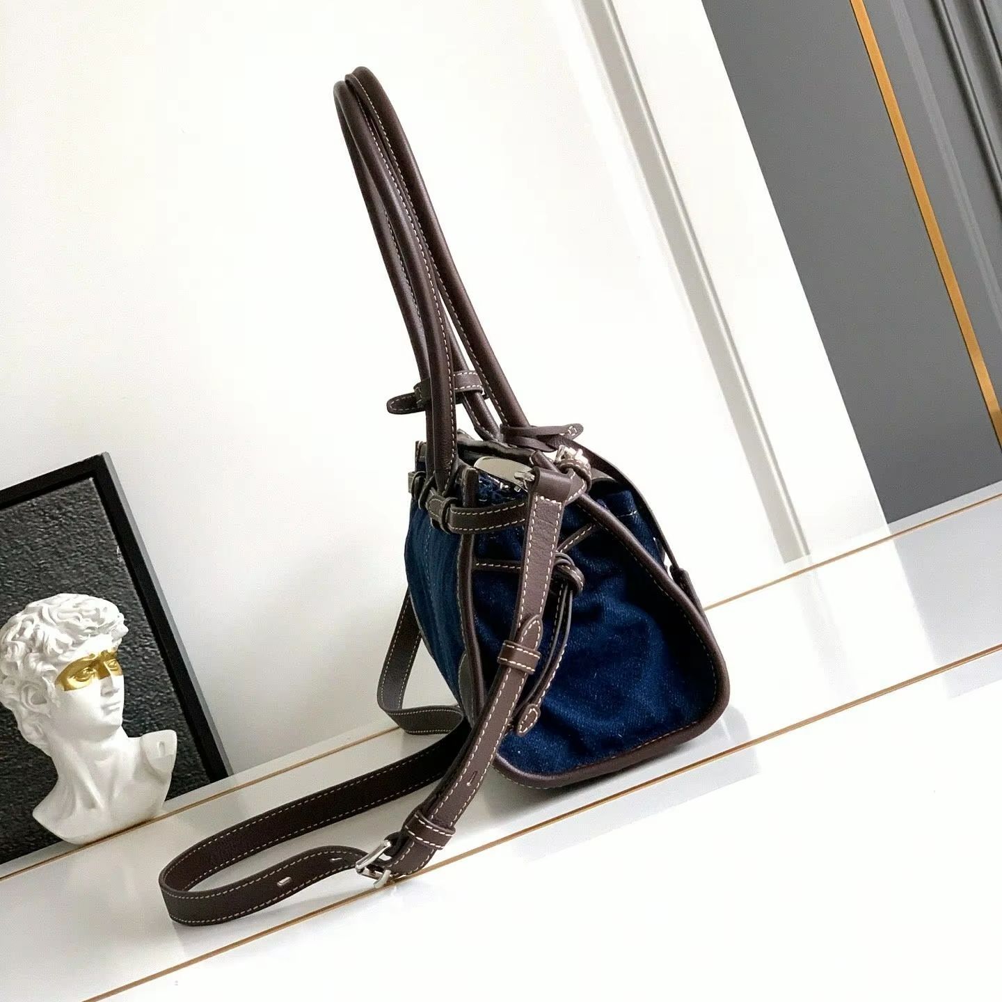 Luxury Bags Denim - Torebka mini Boston z denimu i