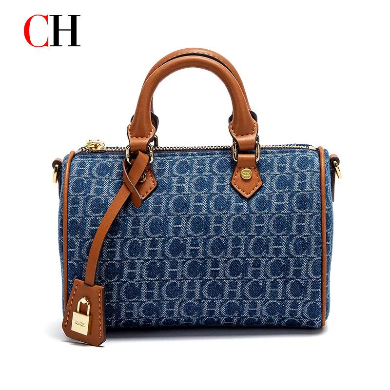 Luxury Bags Denim - CH Vintage Denim Boston Bag dla