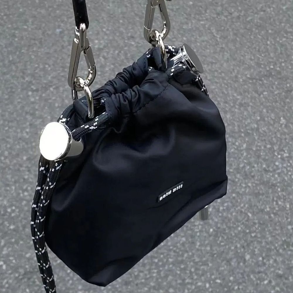 Luxury Bags Korea - Fajna koreańska czarna torba typu bucket