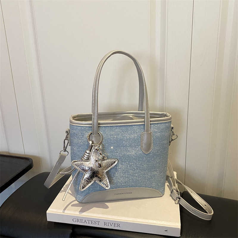 Luxury Bags Denim - Torby shopper z denimu do noszenia