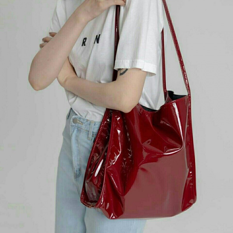 Top Handle Patent Bag - Yogodlns luksusowa torba z lakierowanej skóry
