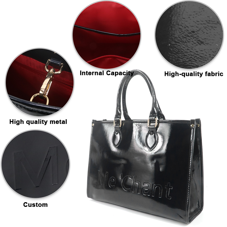 Damska czarna błyszcząca torba – Top Handle Patent Bag recenzja i cena