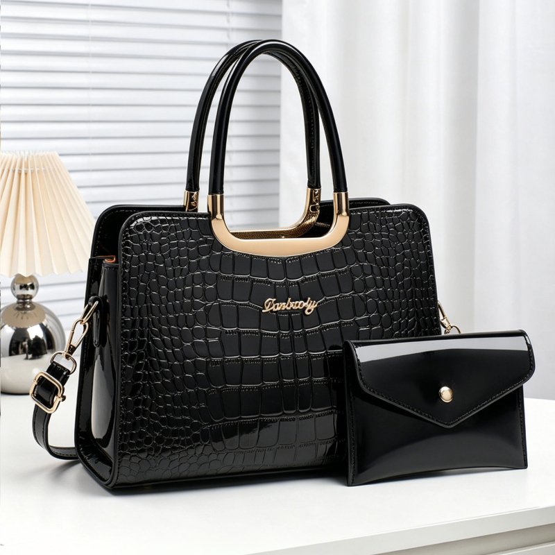 Dwuczęściowy damski zestaw tor – Top Handle Patent Bag recenzja i cena