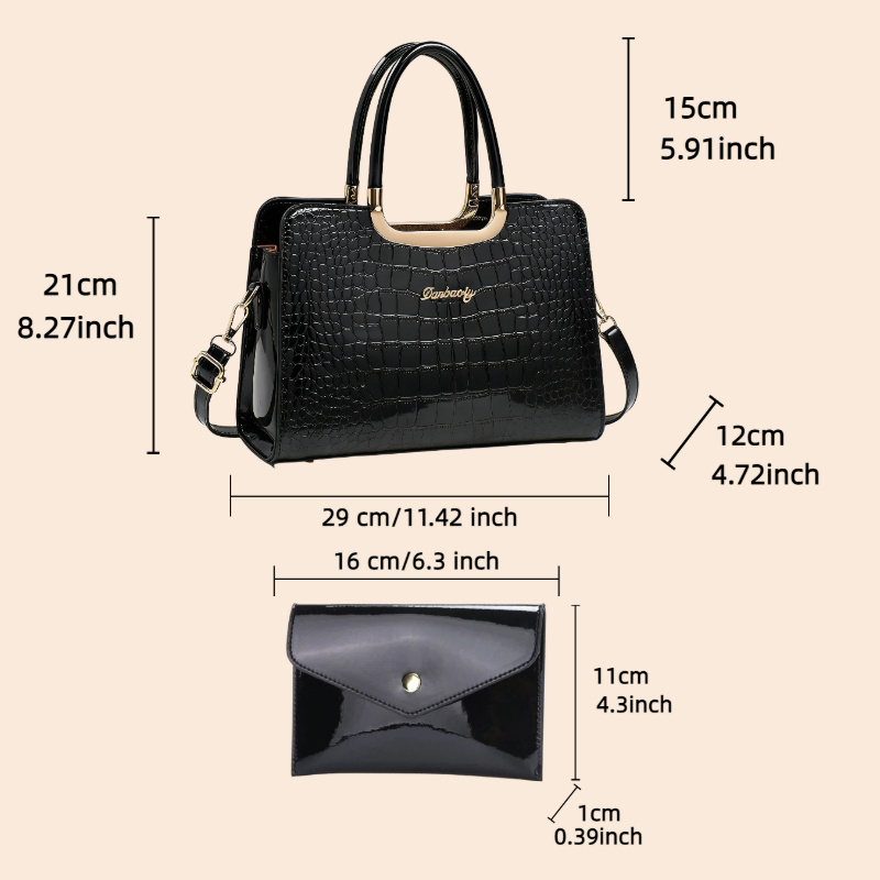 Dwuczęściowy damski zestaw tor – Top Handle Patent Bag recenzja i cena