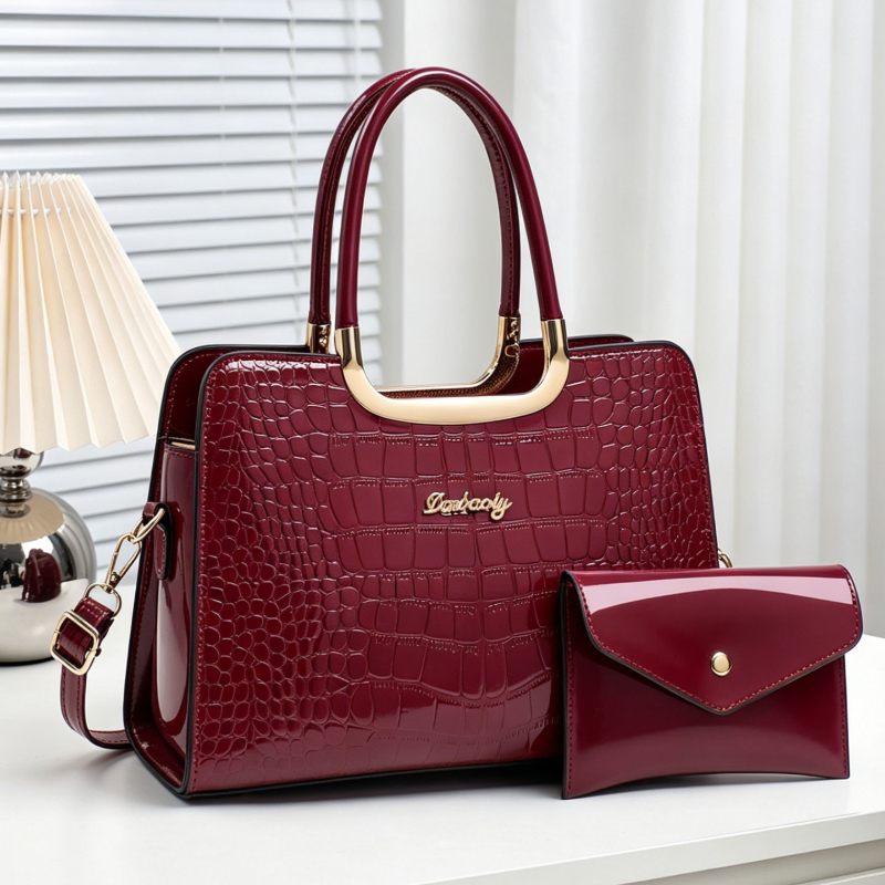 Dwuczęściowy damski zestaw tor – Top Handle Patent Bag recenzja i cena